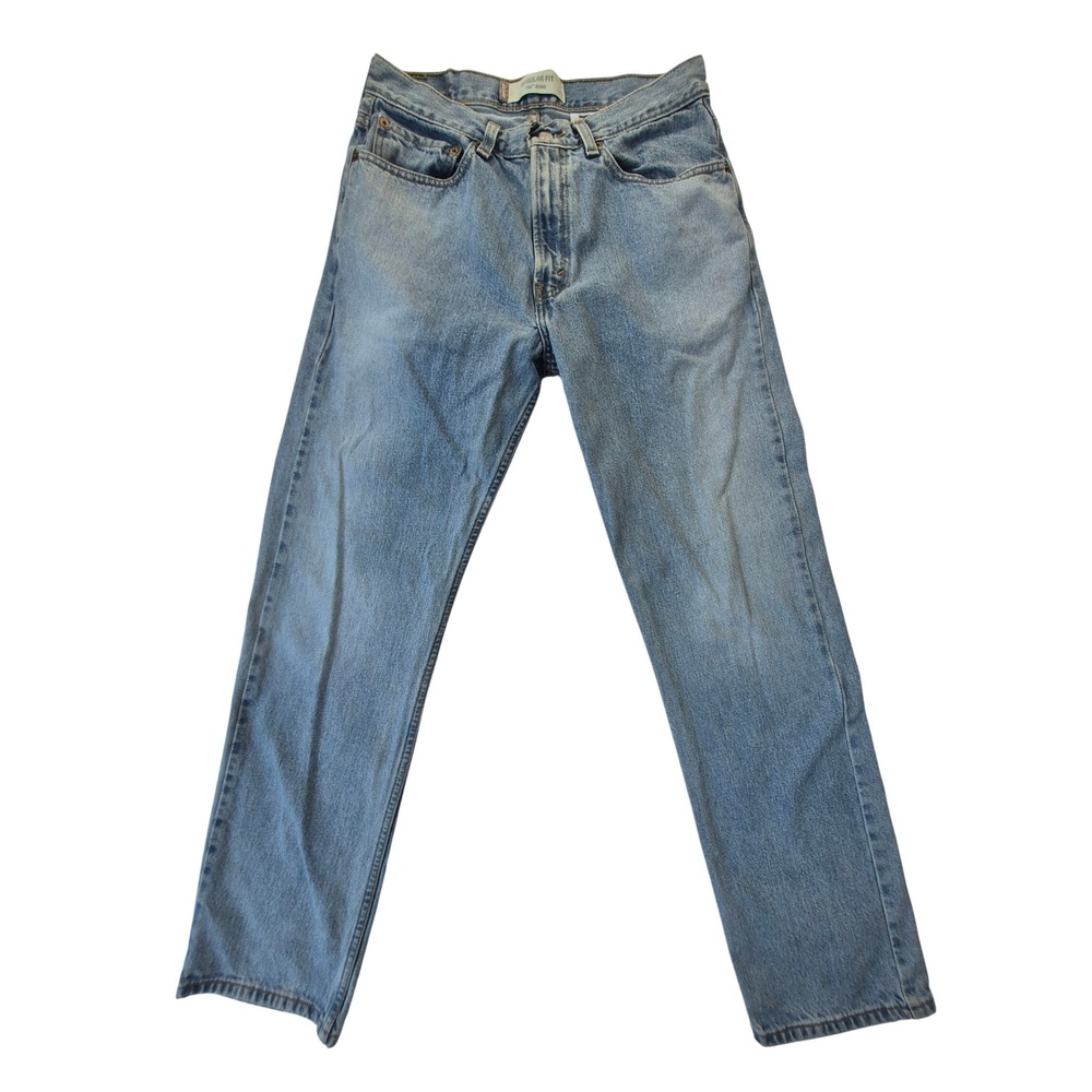 Levi's 505 Regular Fit Jeans Mens 32x32 Light Wash Blue 100% Cotton Denim